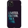 Birthday Gift Limited Edition July 1990 Custodia per iPhone 11 Pro Max Edizione Limitata Luglio 1990 Retro Vintage 1990