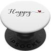 Fun Designs Regalo tipografico cuore felice PopSockets PopGrip Adesivo