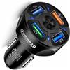 JADUFHU Caricatore Auto 4 Porte USB, Ricarica Rapida QC3.0, Caricatore Accendisigari Adattatore Presa Accendisigari 12V-32V Universale per Smartphone, Tablet, iPhone, Android