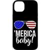 American Flag Aviator Custodia per iPhone 14 Plus 'Merica Baby! Occhiali da sole Umorismo Patriottico Orgoglioso America