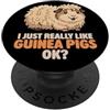 Guinea Pig Breeds Animal Cute Guinea Pig Mi piacciono davvero le cavie Ok Carino Alpaca Cavia PopSockets PopGrip Adesivo