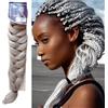 Ser Mulher Extension Capelli per Treccine 100% Kanekalon Afrelle, 165 gr - Hair Extension Professionali, IDEALI per Styling Afro, Dreads, Braids, Volume Naturale, 205 cm, ULTRA BRAID (Silver)