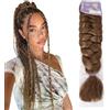 Ser Mulher Extension Capelli per Treccine 100% Kanekalon Afrelle, 165 gr - Hair Extension Professionali, IDEALI per Styling Afro, Dreads, Braids, Volume Naturale, 205 cm, ULTRA BRAID (Light Gold Blonde)