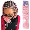 Ser Mulher Extension Capelli per Treccine 100% Kanekalon Afrelle, 165 gr - Hair Extension Professionali, IDEALI per Styling Afro, Dreads, Braids, Volume Naturale, 205 cm, ULTRA BRAID (Pink)