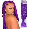Ser Mulher Extension Capelli per Treccine 100% Kanekalon Afrelle, 165 gr - Hair Extension Professionali, IDEALI per Styling Afro, Dreads, Braids, Volume Naturale, 205 cm, ULTRA BRAID (Light Purple)