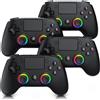 CSL Controller CSL 4x, gamepad, wireless per PS4 e PC, set di 4, doppia vibrazione, touchpad, jack da 3,5 mm, controller PlayStation 4