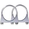OEM Morsetto a staffa M8 per tubi Ø52-80 mm - morsetto speciale per tubi di scarico - staffa di fissaggio zincata - 2 pezzi