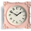 OEM Orologio da parete JONES CLOCKS® Rialto | Elegante orologio quadrato in stile vintage | 25 cm | Rosa | Ideale per il soggiorno o la camera da letto