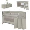 lionelo Ellen Lettino da Viaggio 3 in 1 - Culla Co-Sleeping con Fianco Abbassabile, Box Bambini con Materasso a 2 Livelli, 125 × 65 × 78 cm, Uscita Laterale Zip, Ruote con Freno, Borsa da Trasporto