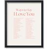 Poster Master Poster vintage tipografico - Stampa retrò motivazionale - Ways to Say I Love You, San Valentino, romantico, citazione - 20 x 25 cm senza cornice - regalo per coppie, amici, decorazione da parete per