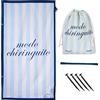 Fisura - Telo mare grande in microfibra, leggero, ad asciugatura rapida, anti sabbia. Perfetto per piscina, spiaggia, campeggio o picnic. (Modo chiringuito, blu)