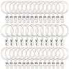 AMZSEVEN 40 anelli per tende in metallo con clip, ganci per tendaggi, ganci decorativi per asta per tende, ganci per tende con diametro interno da 3,8 cm, colore bianco antiruggine