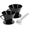 Westmark Set per il Caffè, 3 Pezzi, 2 Filtri per il Caffè Taglia 4 e Cucchiaio Dosa-Caffè, Plastica, Nero/Bianco, 244422E6