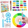 Suxdlan 1 Set di cerchi per pittura per bambini Set di creatori di cerchi multifunzionali per spin art Modello di in plastica portatile per disegnare, strumento di cancelleria a spirale geometrica per