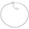 Amen Bracciale da donna Bracciale in argento 925 e zirconi bianchi di colore rodio, lunghezza pari a 17 + 3,5 cm; diamentro di 1 mm. La referenza è: BT1BB17