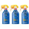 Nivea Sun Spray Solare Kids Protect & Care FP30 270 ml, Crema solare per bambini waterproof 3x270 ml