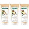 Klorane Balsamo Ristrutturante, nutriente e disciplinante al Cupuaçu 400ml - Capelli danneggiati, molto secchi 3x200 ml