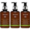 Apivita Gel Detergente Delicato Purificante Viso con Lime e Propoli per pelle grassa 3x200 ml