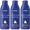 Nivea Crema Corpo Nutriente 250 ml, corpo idratante 72 ore per pelle secca o molto 3x250 ml Lozione il