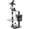lionto Tiragraffi per Gatto Albero Tiragraffi Gatto Gioco Giocattolo Gatti Altezza 112 cm, Grigio/Bianco