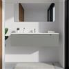 Parama Mobile bagno sospeso 120cm smoke green opaco un cassettone con lavabo bianco opaco| Bako
