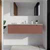 Parama Mobile bagno sospeso 120cm terracotta opaco un cassettone con lavabo bianco lucido | Bako