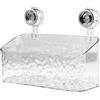 Qurygin Mensola Ventosa - Contenitore Per Bagno Con Aspirazione, Organizer Per Doccia Con Motivo Ghiacciaio, Mensola Per Doccia Con Ventosa, Ripiani Per Doccia Con Ventosa Durevole Stabile 29,2×12,9×20,9cm