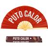 Fisura Grande ventaglio pieghevole portatile originale con grande messaggio XXL per festival e feste in bambù pieghevole Dimensioni 64 x 33 cm (Caldo, rosso)