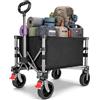 YEAUPE PRO Carrello con Ruote Portatile - 70L, 50kg carico max. - Pieghevole, con zip laterale, rete e manico telescopico - Ideale per campeggio, ufficio e casa - Nero Opaco
