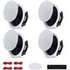 VEVOR Set di Altoparlanti 4 pezzi con Bluetooth, Altoparlanti da Incass a Soffitto 165,1 mm per Home Theater Soggiorno Diffusori Impedenza 8 Ω da Casa Cucina Bagno, Potenza di Picco Singola 150 W