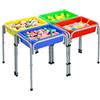 VEVOR Tavolo Sensoriale per Bambini Piccoli, Tavolo da Gioco Regolabile a 4 Stazioni, con Contenitori Rimovibili Piedini Antiscivolo Angoli Arrotondati, per Giochi di Esplorazione con Sabbia e Acqua