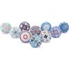 Ajuny Set di 10 Pomelli in Ceramica Blu Stampati Multistrato per Ante di Armadi Cassetti e Mobili da Cucina Cassettiere per Bagni Pomello Decorativi Maniglie Fatti a mano Finitura Lucida