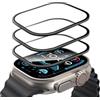MONASAY Confezione da 3 pellicole protettive per Apple Watch Ultra 2/1 (2024/2023/2022, 49 mm), pellicola in vetro temperato con telaio in lega di alluminio, protezione di grado militare, super