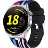 Trevi T-FIT 300 CALL, Smartwatch Donna e Uomo con Chiamata Wireless e Gestione Notifiche, Controllo Attività Fisica e Cardiofrequenzimetro da Polso, Resistente all'Acqua IP67, Texture MWC