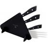 Berti Coltellerie Compendio nero set 3 coltelli con ceppo nero
