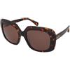 Max Mara Logo8 MM0038 54E | Occhiali da Sole Graduati o Non Graduati | Prova Online | Plastica | Quadrati, Oversize | Marrone, Havana | Adrialenti