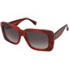 Max Mara MM0091 68B | Occhiali da Sole Graduati o Non Graduati | Prova Online | Plastica | Quadrati | Nero, Rosso, Trasparente | Adrialenti