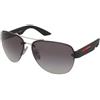Prada Linea Rossa Prada PS 55YS 1BC09U | Occhiali da Sole Graduati o Non Graduati | Prova Online | Plastica | Pilot | Argento | Adrialenti