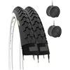 ECOVELO 2 COPERTONI 26 X 1 1/2 (40-584) + CAMERE PNEUMATICI BIANCO NERI IN GOMMA PER BICI BICICLETTA VINTAGE OLANDA STRADALE