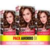 Garnier Color Sensation,confezione da 3, colori vivaci e durevoli, copertura completa dei capelli grigi, facile applicazione con ciotola e pennello, capelli morbidi e setosi, 5.0 castano luminoso