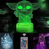 OEM Lampada da notte con effetto 3D, 3 motivi e 16 colori cangianti - spegnimento automatico con telecomando touch, ideale come complemento d'arredo o idea regalo