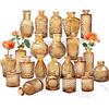 KAMJUNTAR Set di 22 mini vasi in vetro ambrato per decorazioni rustiche per matrimoni, centrotavola, look vintage, decorazione per la casa e la tavola, trasparente