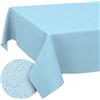 ANRO Tovaglia antimacchia Blu pastello eff. lino 140x120 cm impermeabile | lavabile a 30 °C - ideale per giardino, terrazza e sala da pranzo