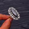 Fatto a mano Anello gioiello in argento sterling 925 con pietra solare nera misura 7