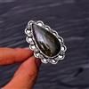 Fatto a mano Anello gioiello in argento sterling 925 con pietra preziosa labradorite misur...