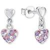 Prinzessin Lillifee Orecchini in Argento 925 per bambine, con Preciosa, 1,2 cm, Argento, cuore, in confezione regalo, 2013169