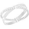 Suyi Braccialetto con Strass per Donna in Argento, Bracciale Multistrato a Manicotto, Braccialetti da Sposa in Cristallo, 2.2 inches, Strass, lega.