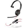 POLY Blackwire 5210 C5210 USB-A Headset Nero 5200 Series Bulk