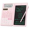 NEWYES Calcolatrice scientifica per studenti, calcolatrice scientifica pieghevole 82 MS con blocco note per forniture scolastiche medie e superiori, rosa