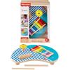 Fisher-Price - Tavolino Musicale in Legno, Set con tavolino Giocattolo e 2 Bacchette Incluse per Lo Sviluppo delle capacità motorie e sensoriali, Giocattolo per Bambini, 2+ Anni, HXT91